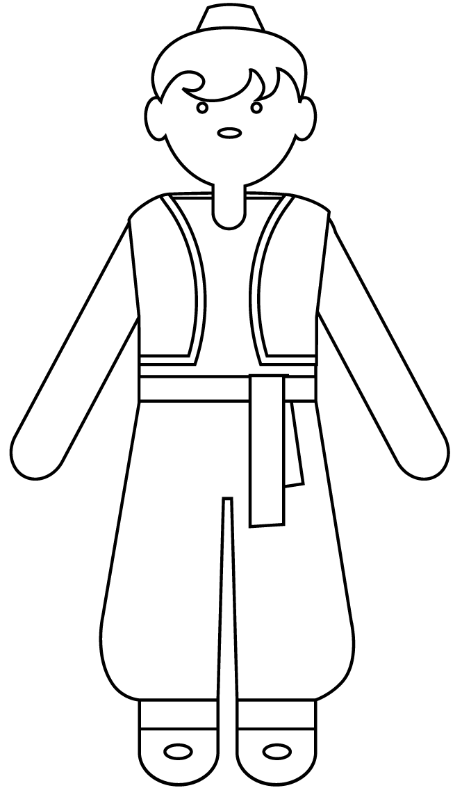 Desenho de Aladdin para imprimir