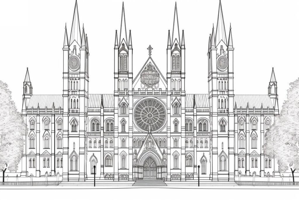 Desenho de Igreja para imprimir