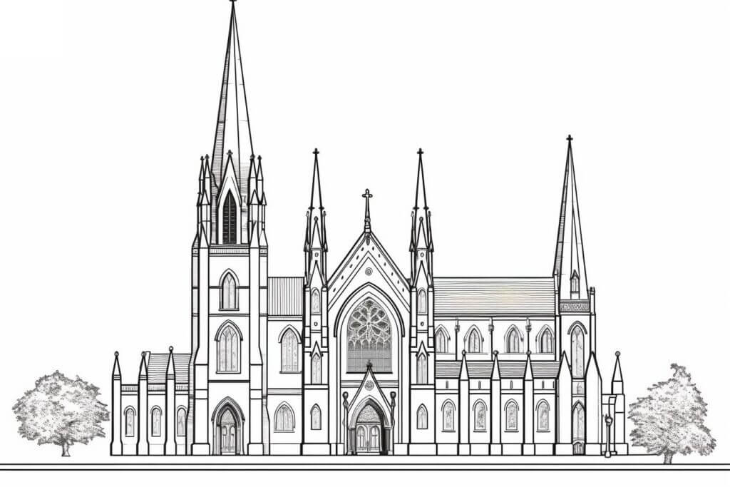 Desenho de Igreja para imprimir
