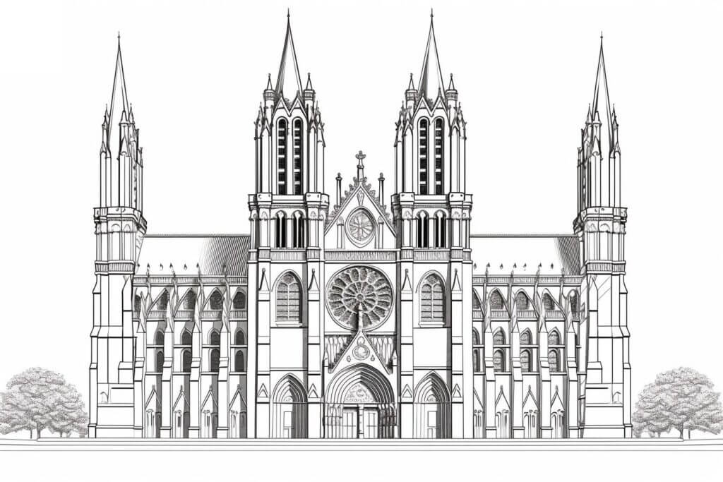 Desenho de Igreja para imprimir
