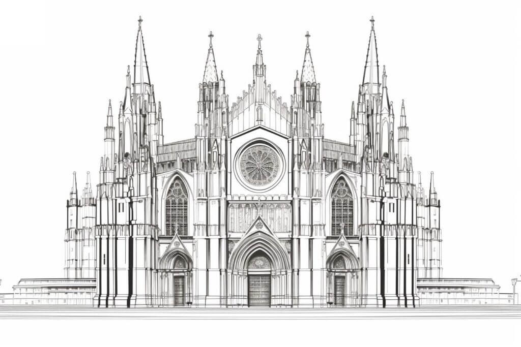 Desenho de Igreja para imprimir