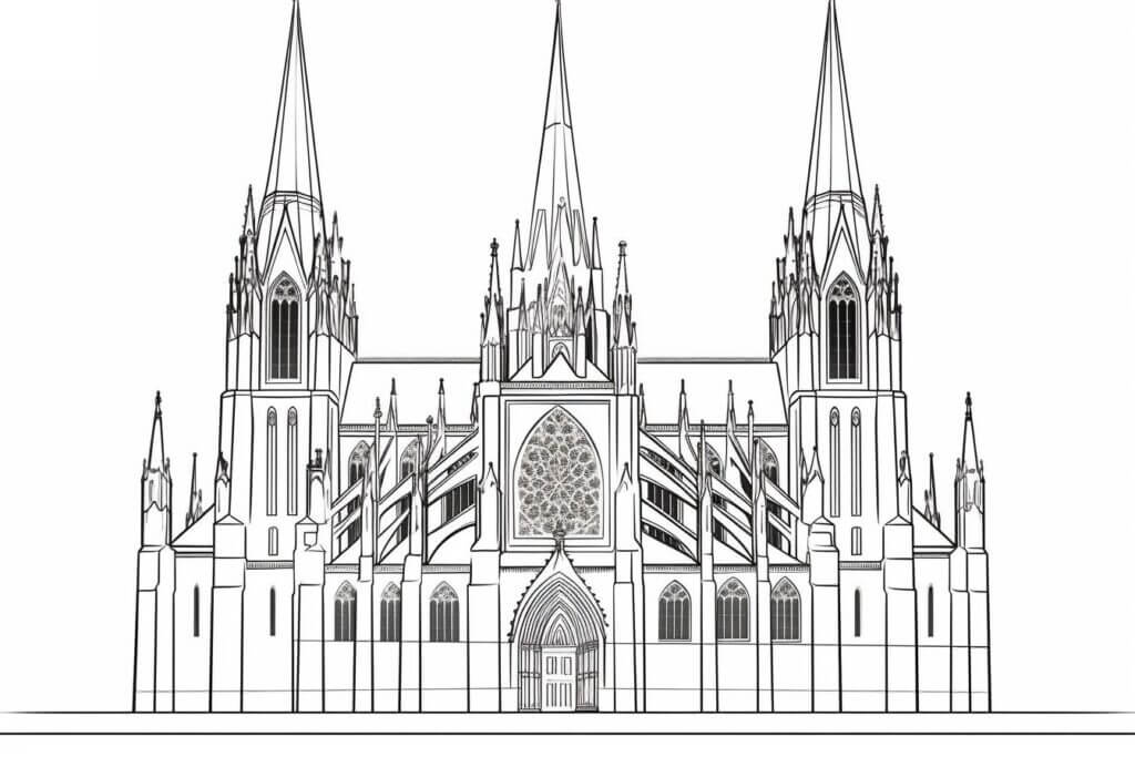 Desenho de Igreja para imprimir