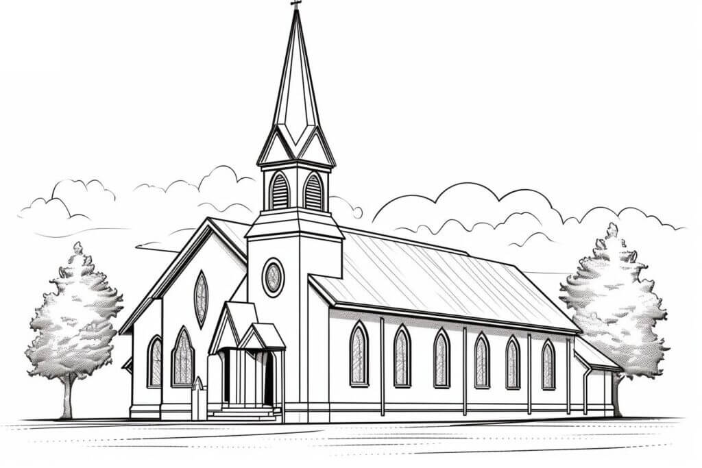 Desenho de Igreja para imprimir