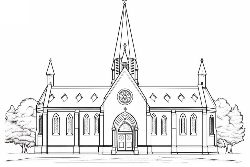 Desenho de Igreja para imprimir