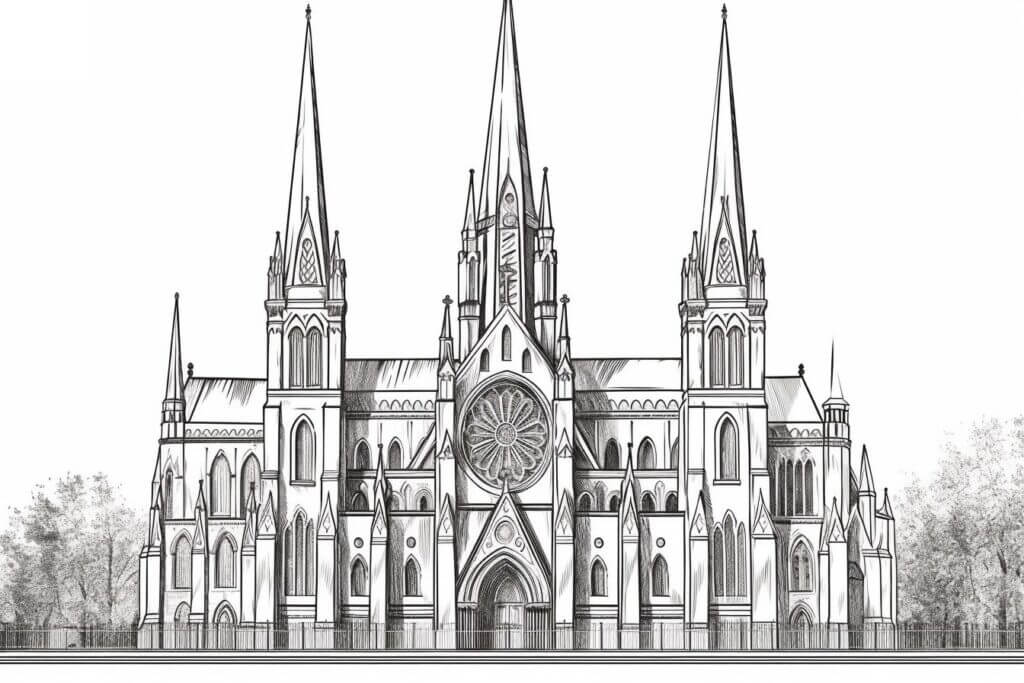Desenho de Igreja para imprimir