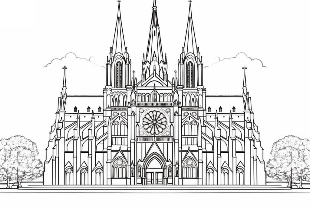 Desenho de Igreja para imprimir