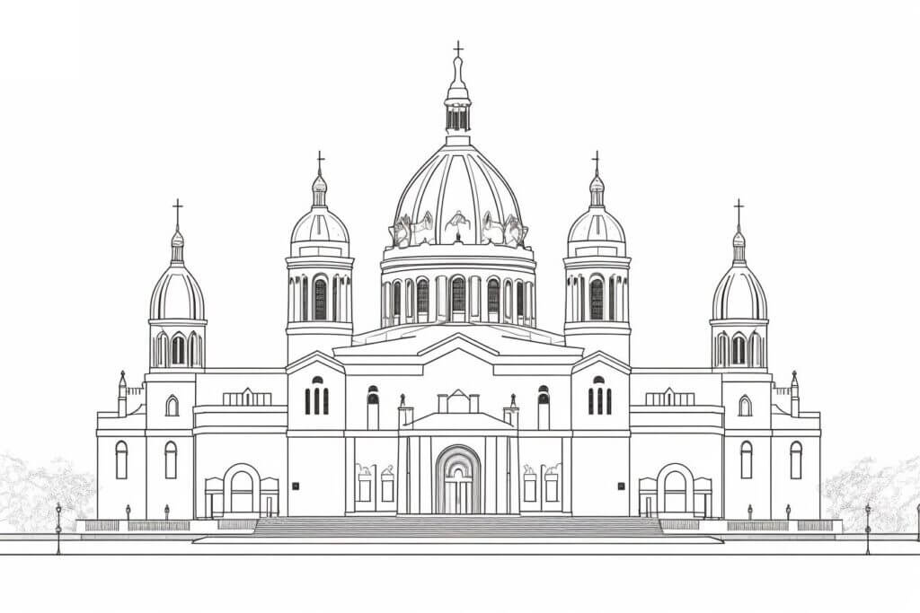 Desenho de Igreja para imprimir