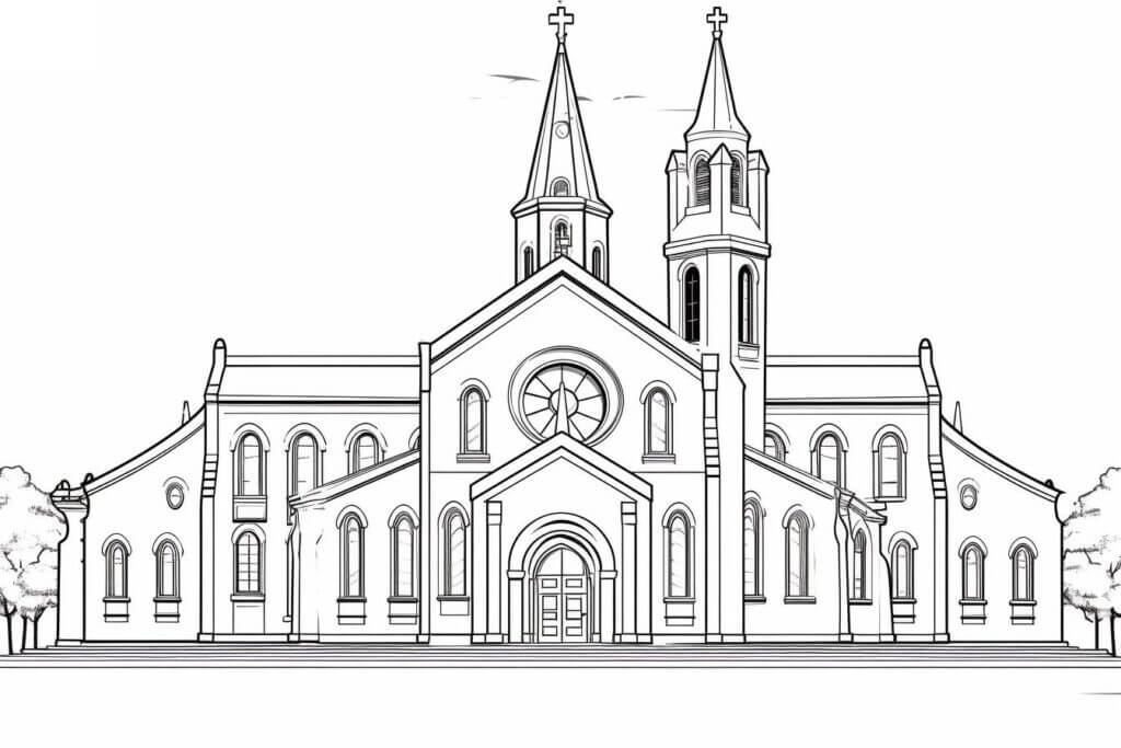 Desenho de Igreja para imprimir