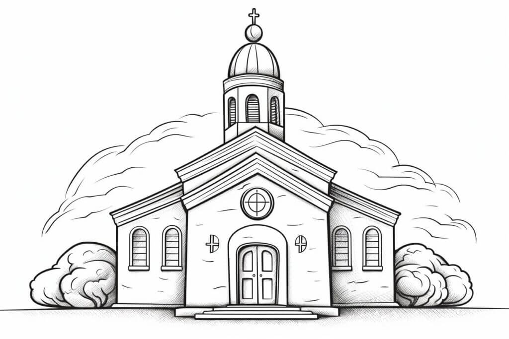 Desenho de Igreja para imprimir