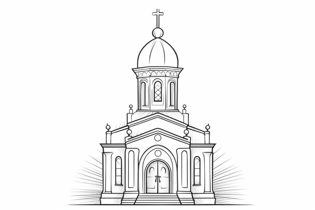 Desenho de Igreja para imprimir
