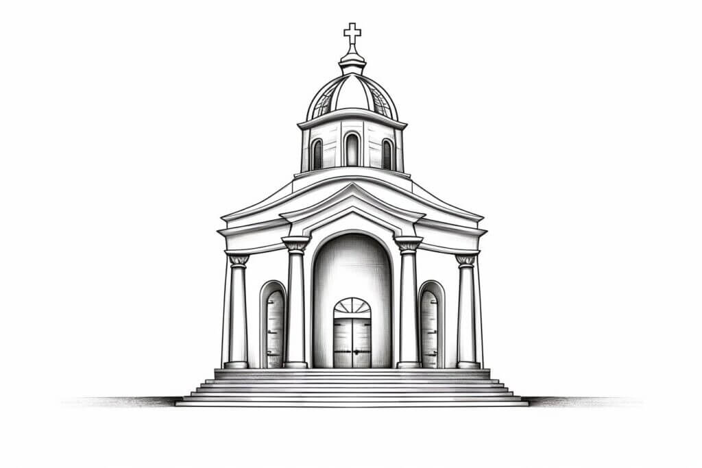 Desenho de Igreja para imprimir