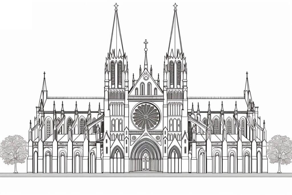 Desenho de Igreja para imprimir