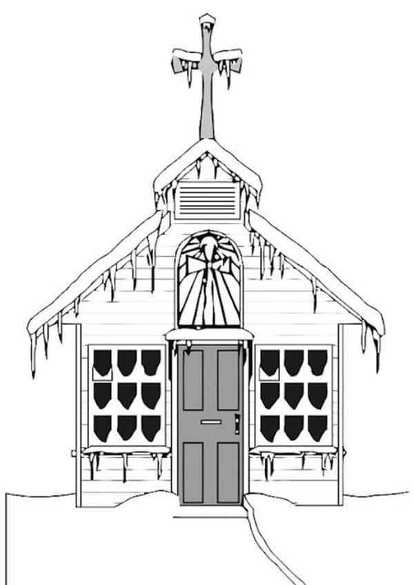 Desenho de Igreja para imprimir