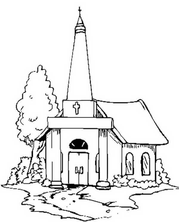 Desenho de Igreja para imprimir