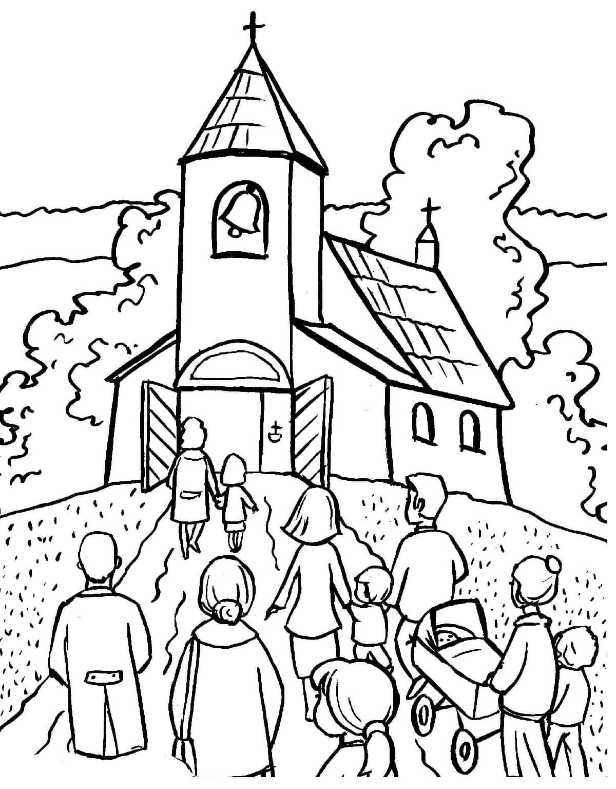 Desenho de Igreja para imprimir