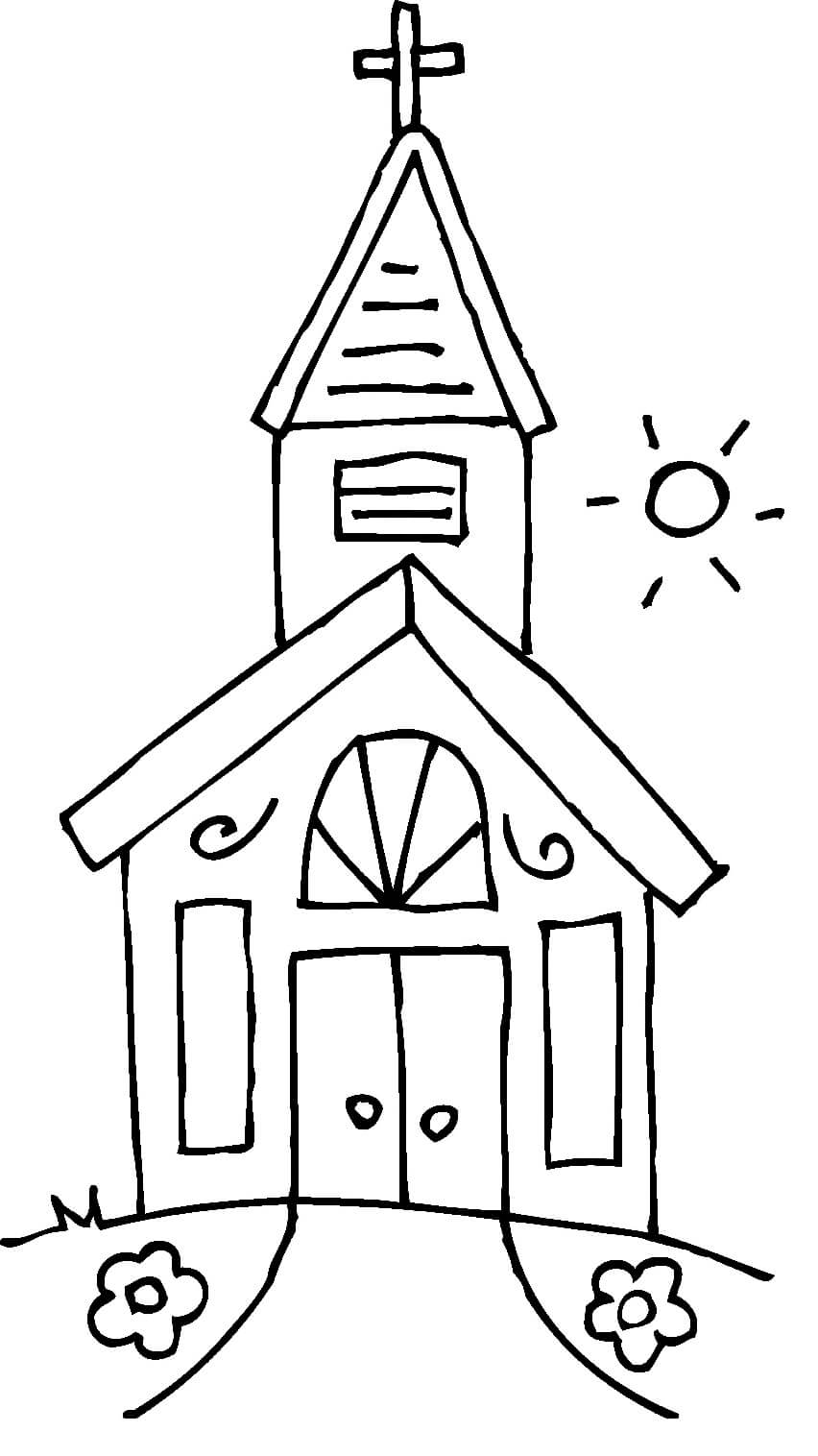 Desenho de Igreja para imprimir