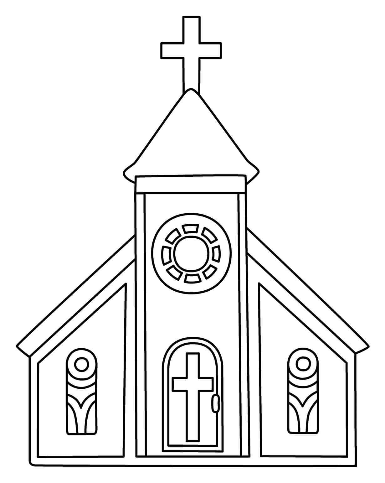 Desenho de Igreja para imprimir