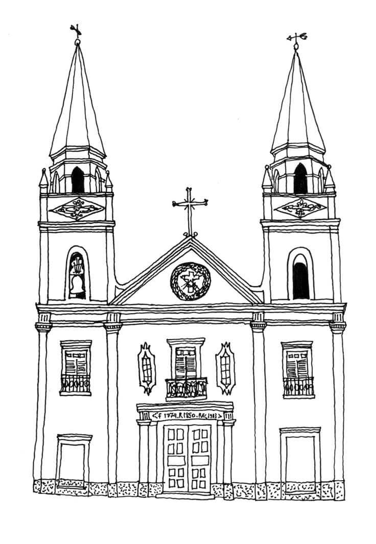 Desenho de Igreja para imprimir