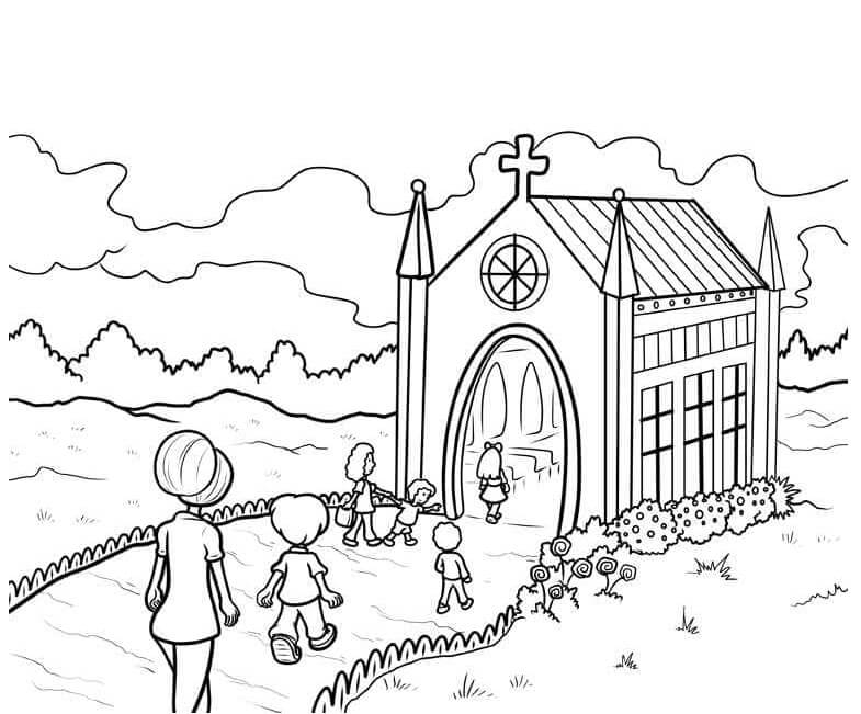 Desenho de Igreja para imprimir