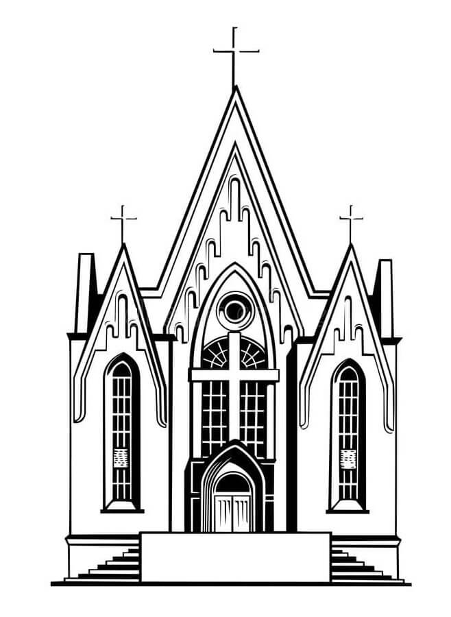 Desenho de Igreja para imprimir