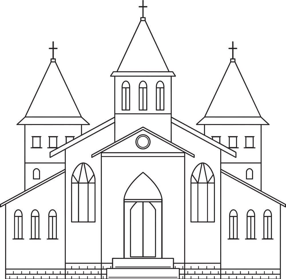 Desenho de Igreja para imprimir