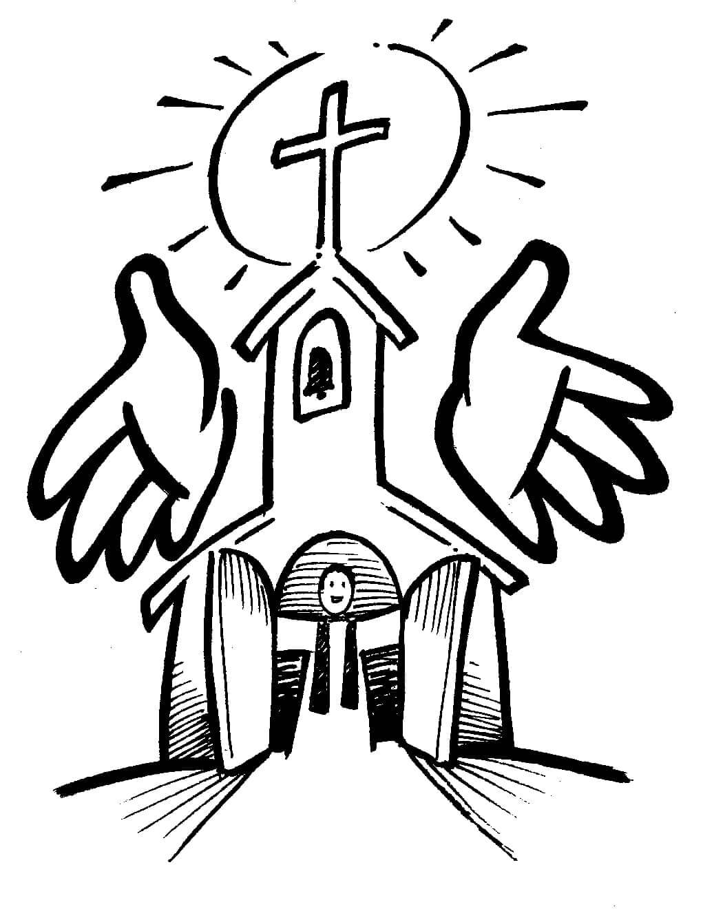Desenho de Igreja para imprimir