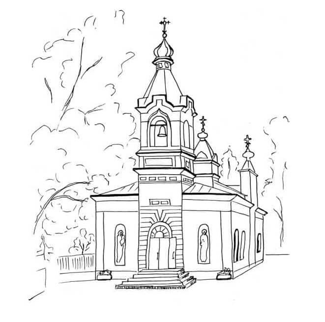 Desenho de Igreja para imprimir