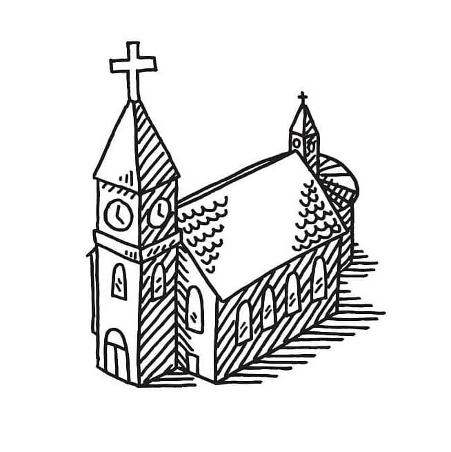 Desenho de Igreja para imprimir