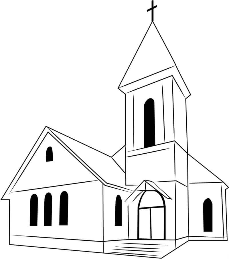 Desenho de Igreja para imprimir