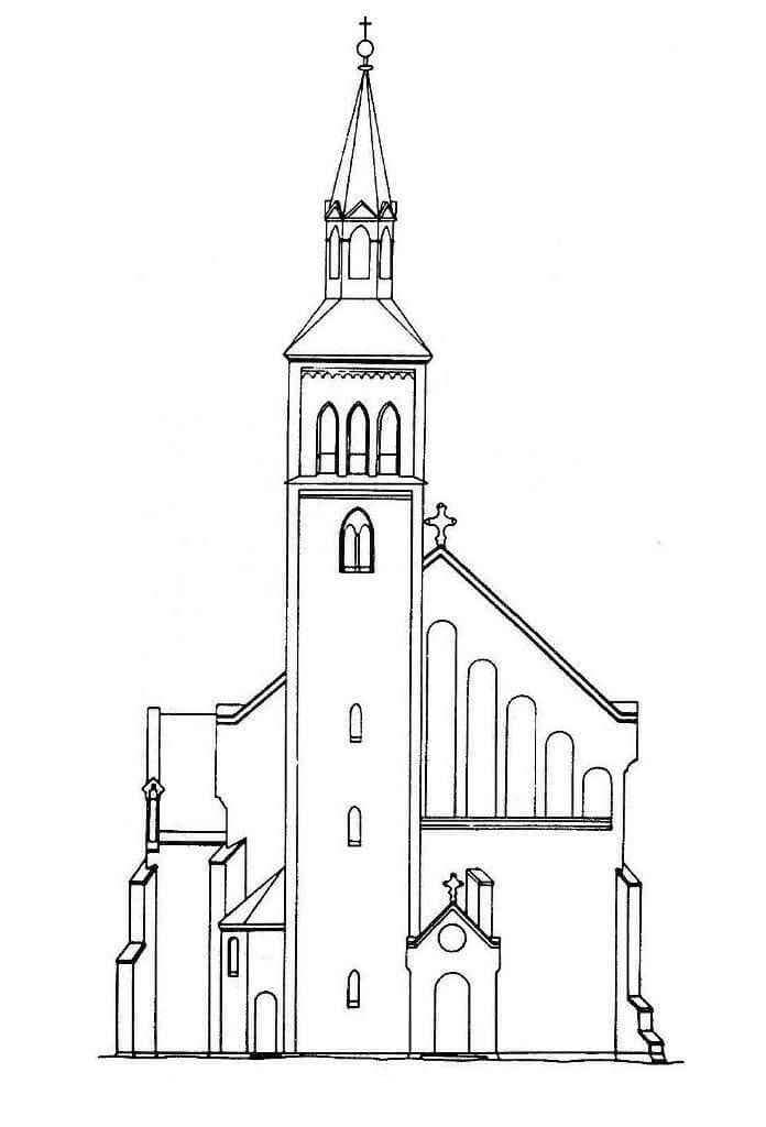 Desenho de Igreja para imprimir