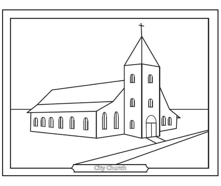Desenho de Igreja para imprimir