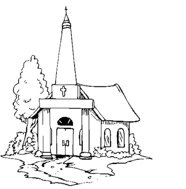 Desenho de Igreja para imprimir