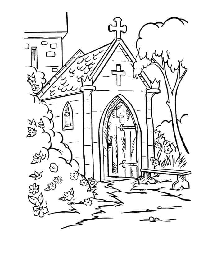 Desenho de Igreja para imprimir