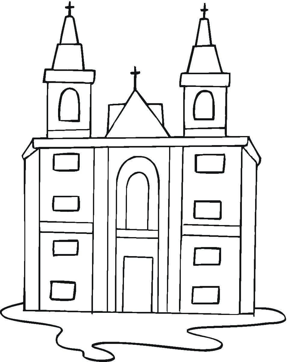 Desenho de Igreja para imprimir