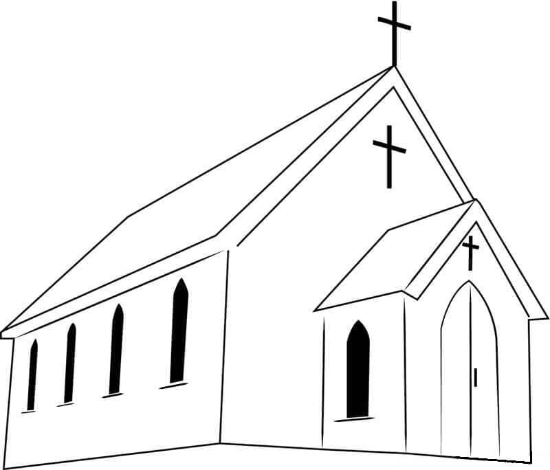 Desenho de Igreja para imprimir