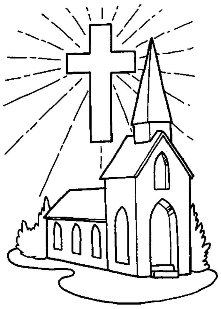 Desenho de Igreja para imprimir