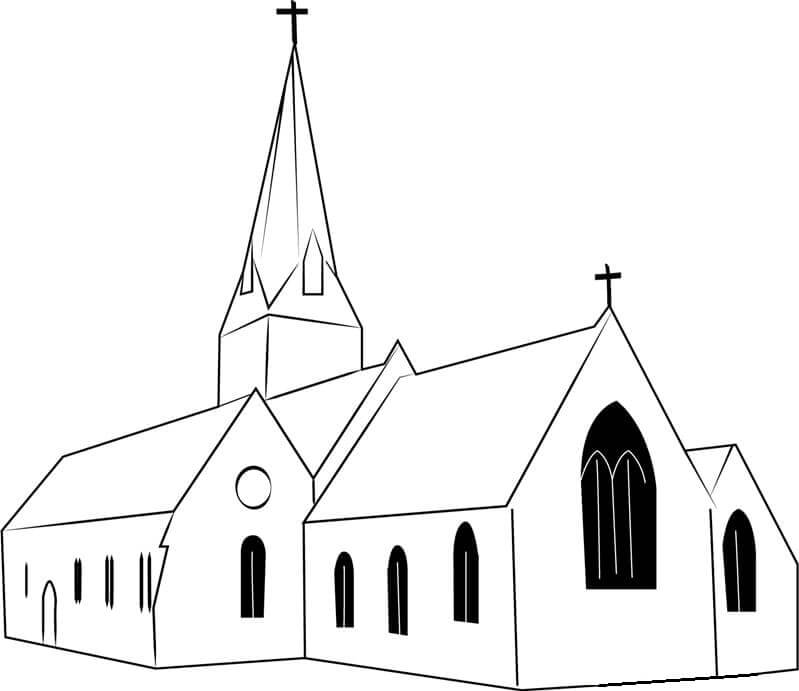 Desenho de Igreja para imprimir