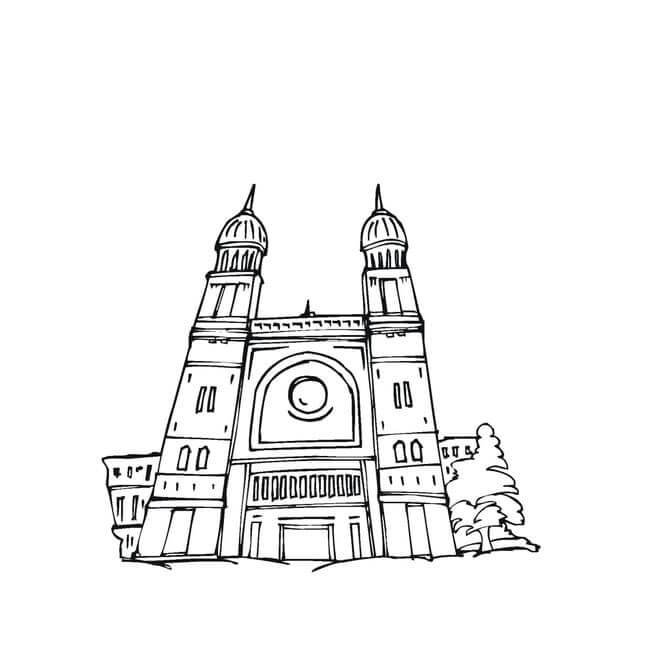 Desenho de Igreja para imprimir