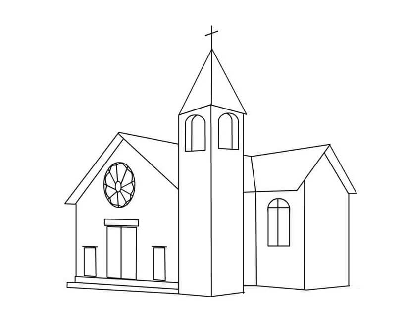Desenho de Igreja para imprimir