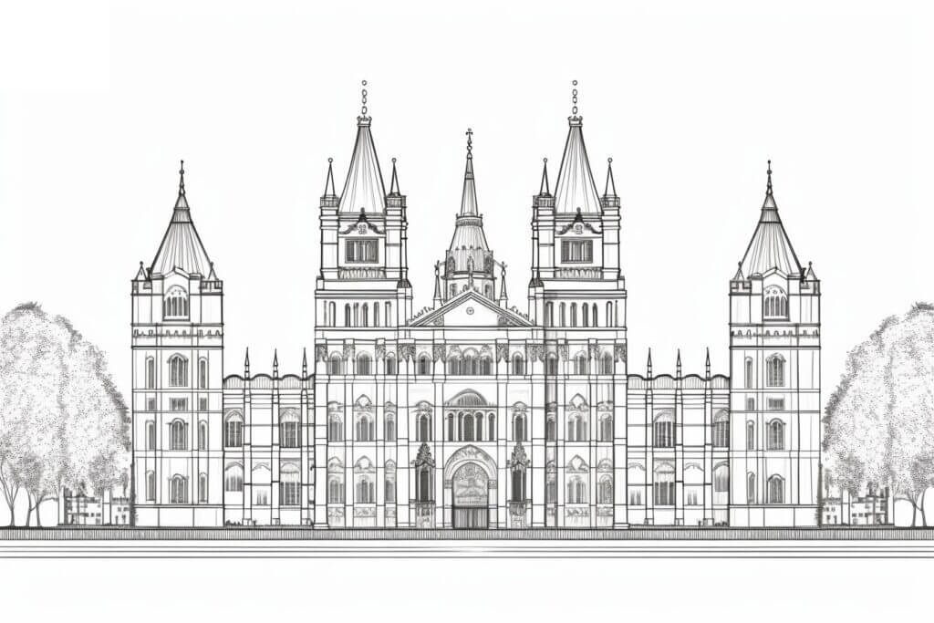 Desenho de Igreja para imprimir