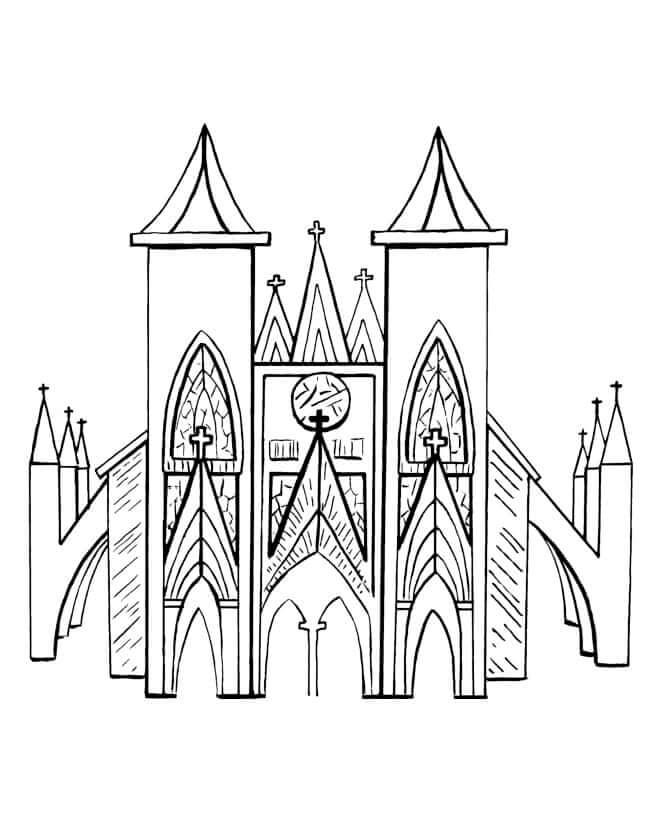 Desenho de Igreja para imprimir