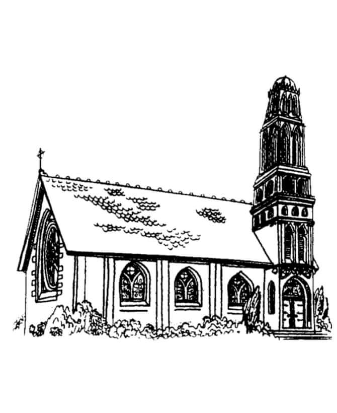 Desenho de Igreja para imprimir