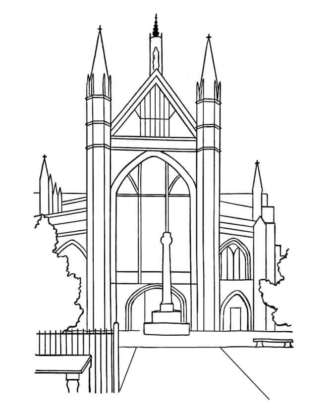 Desenho de Igreja para imprimir
