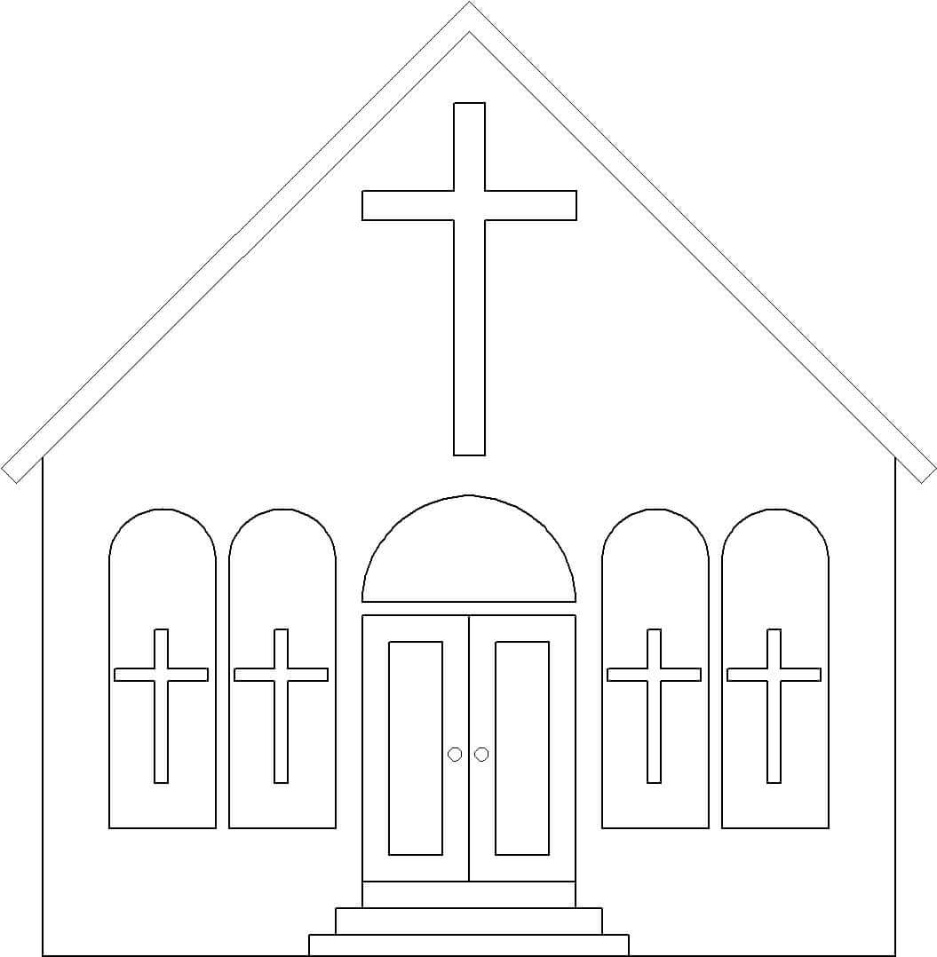 Desenho de Igreja para imprimir