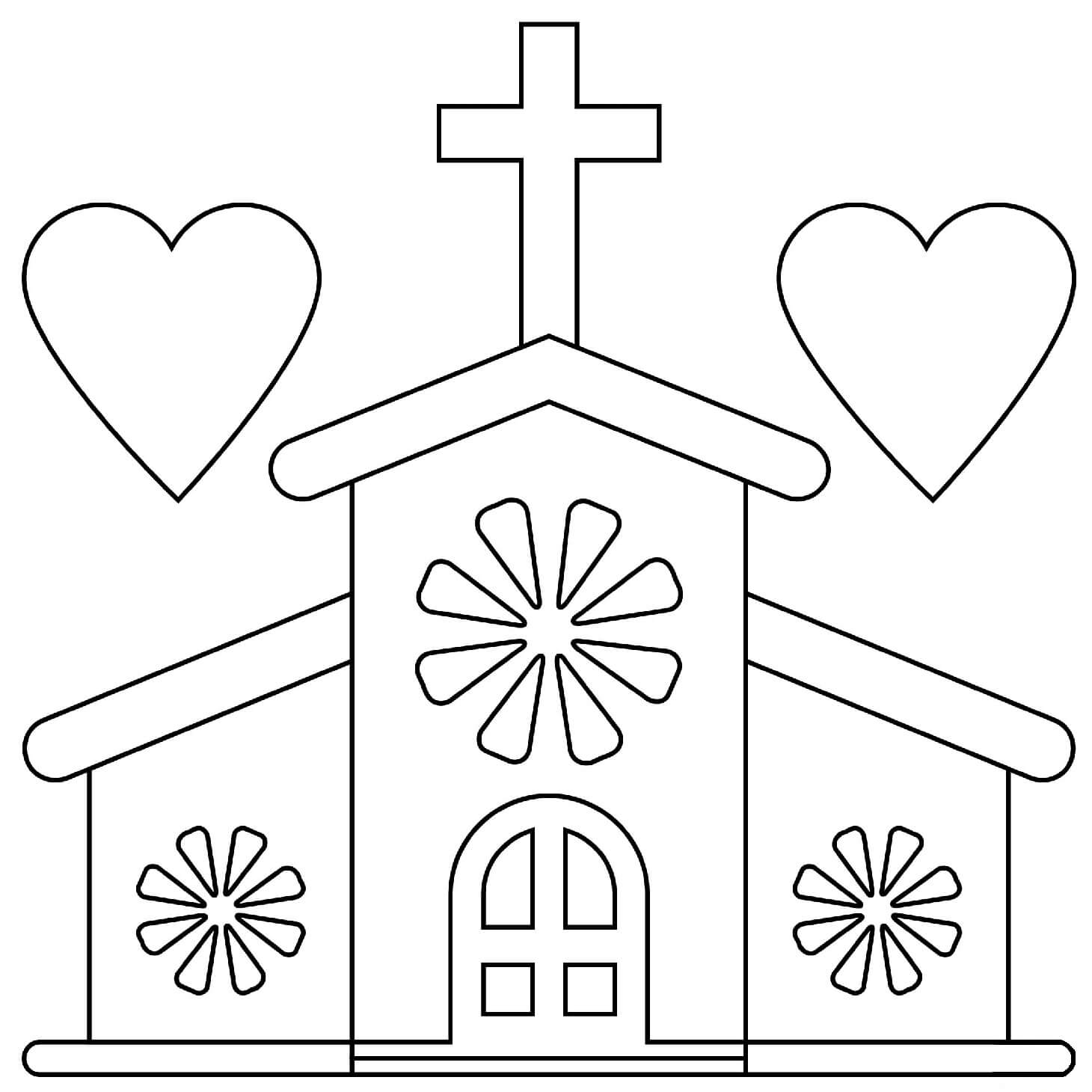 Desenho de Igreja para imprimir