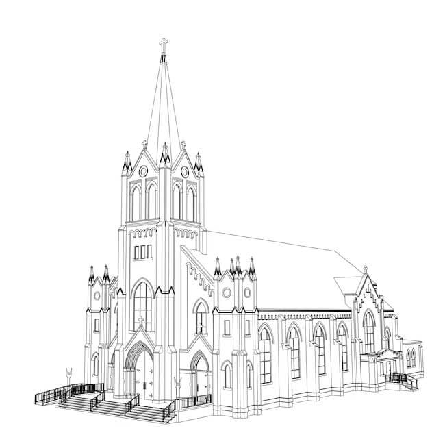 Desenho de Igreja para imprimir
