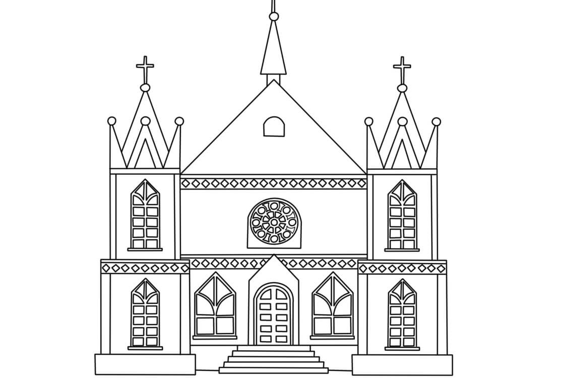 Desenho de Igreja para imprimir