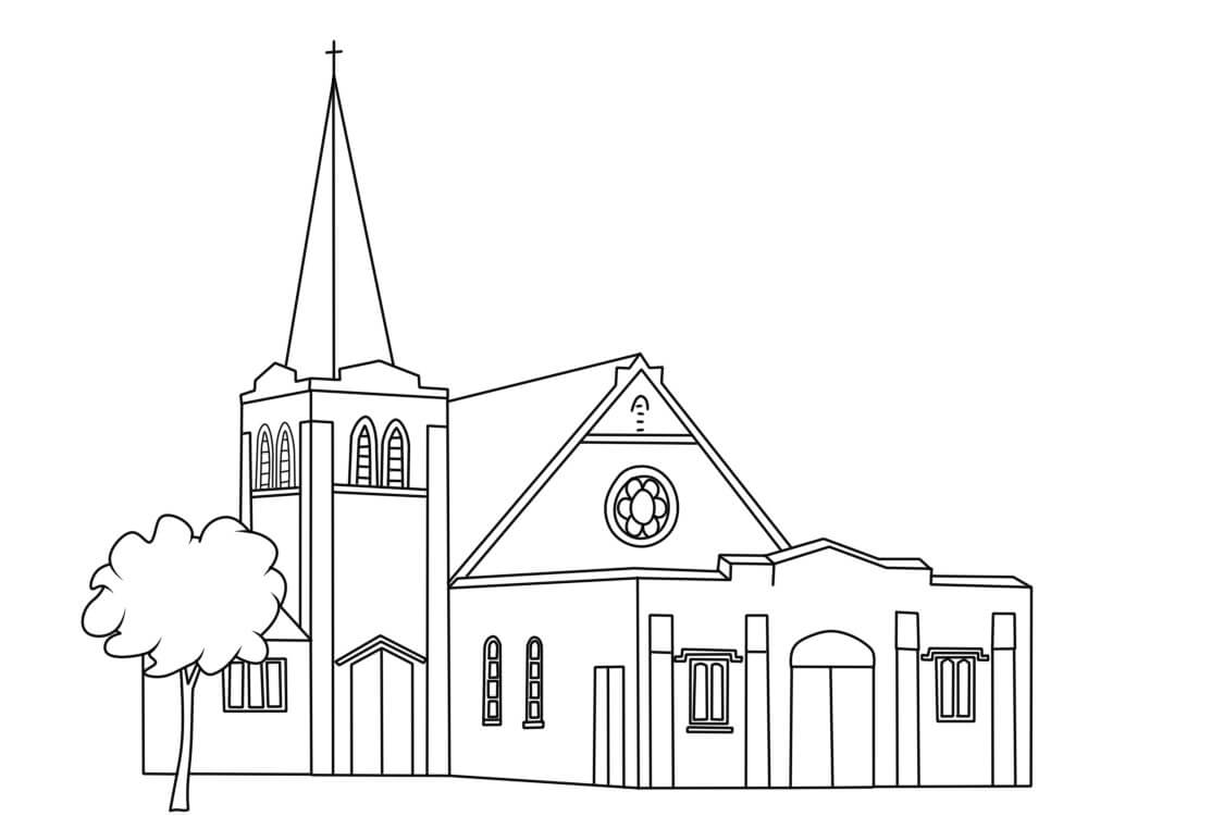 Desenho de Igreja para imprimir