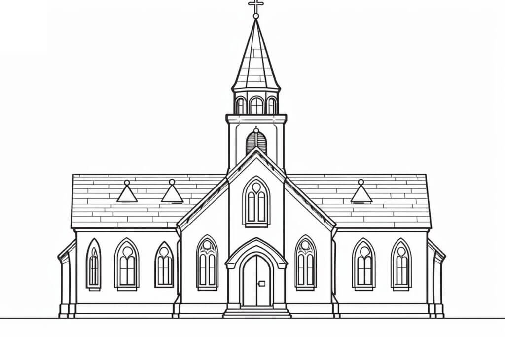 Desenho de Igreja para imprimir