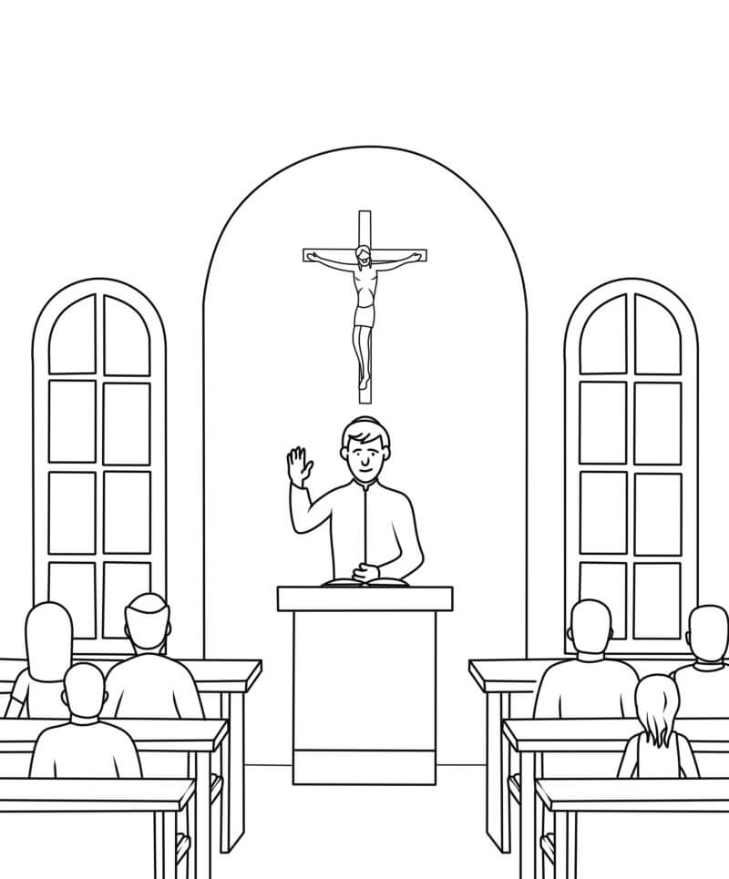 Desenho de Igreja para imprimir
